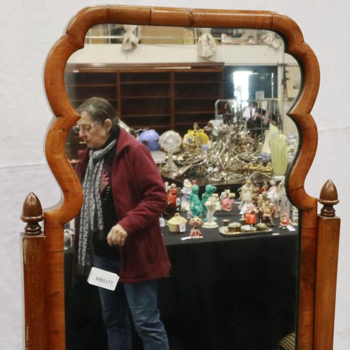 2090 - A walnut framed 3/4 length cheval mirror. Not available for in-house P&P