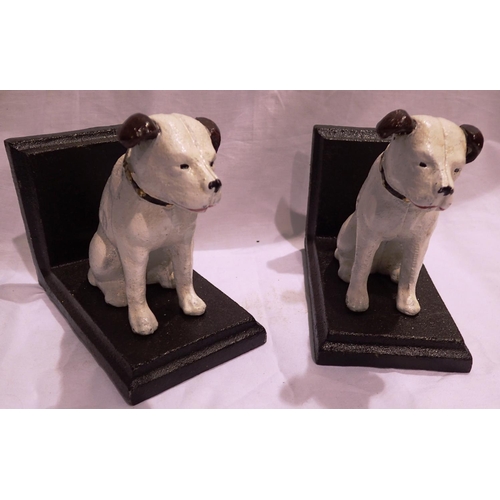 1038 - Pair of cast iron Nipper the dog bookends, H: 15 cm. P&P Group 1 (£14+VAT for the first lot and £1+V... 