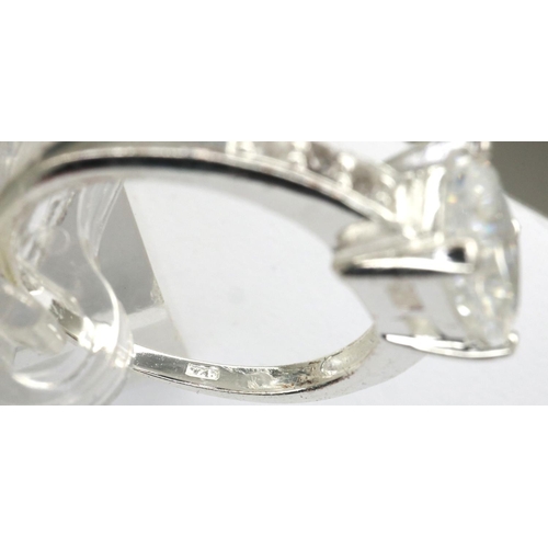 17 - Ten 925 silver stone set rings, mixed sizes. P&P Group 1 (£14+VAT for the first lot and £1+VAT for s... 