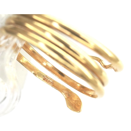 3 - 18ct gold snake ring, size L, 2.3g. P&P Group 1 (£14+VAT for the first lot and £1+VAT for subsequent... 