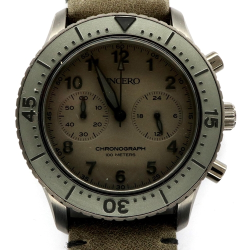 88 - VINCERO: gents chronograph wristwatch, on a grey leather strap, boxed, working at lotting. P&P Group... 