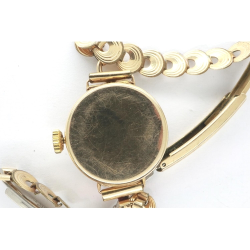 89 - BENTIMA STAR: 9ct gold cased ladies wristwatch on a rolled gold and stainless steel bracelet, not wo... 