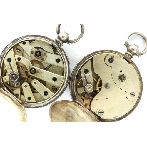 94 - Hallmarked silver pocket watch, and two fob watches, all for repair (3). P&P Group 1 (£14+VAT for th... 