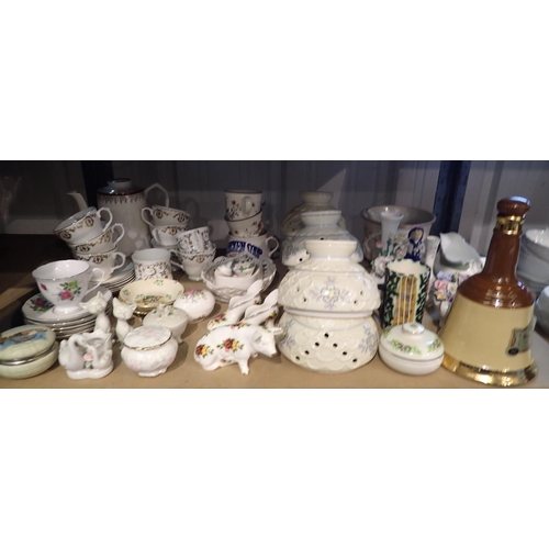 1250 - Decorative ceramics including pierced light shades (6), Wade bell decanter etc. Not available for in... 