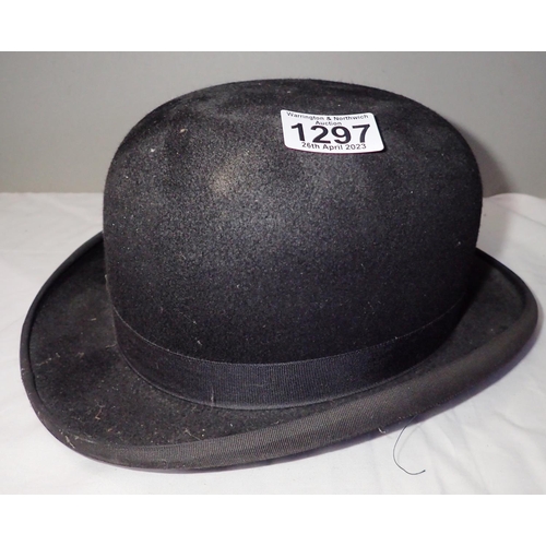 1297 - Chrisity & Co bowler hat, size 6 3/4. P&P Group 2 (£18+VAT for the first lot and £3+VAT for subseque... 