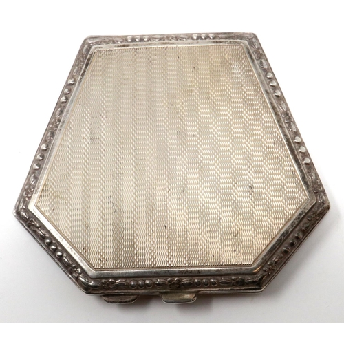 112 - Ladies hallmarked silver compact, Birmingham assay, H: 70 mm. P&P Group 1 (£14+VAT for the first lot... 