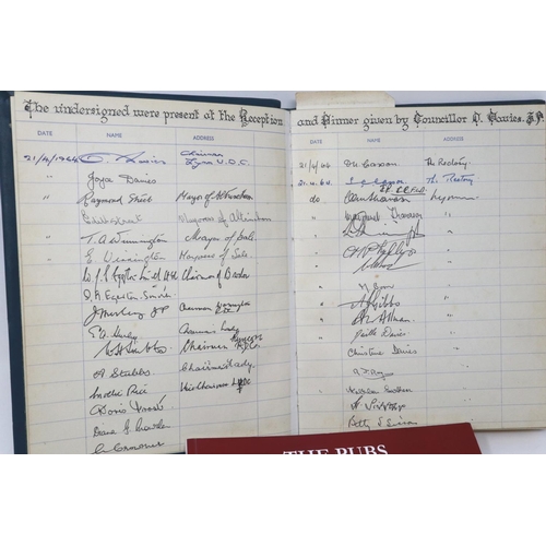 127 - Lymm Hotel visitors book containing signature of the 1966 Brazil Squad, 1968 Australian cricket team... 