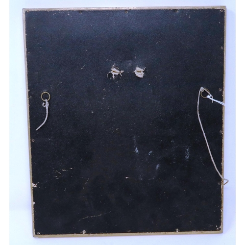 145 - Victorian embroidered and gilt photograph frame, overall 26 x 30 cm. P&P Group 2 (£18+VAT for the fi... 