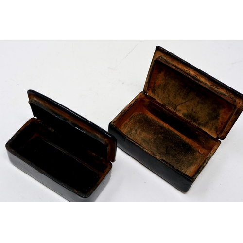 150 - Two inlaid wooden snuff boxes, largest 70 x 40 x 20 mm H. P&P Group 1 (£14+VAT for the first lot and... 