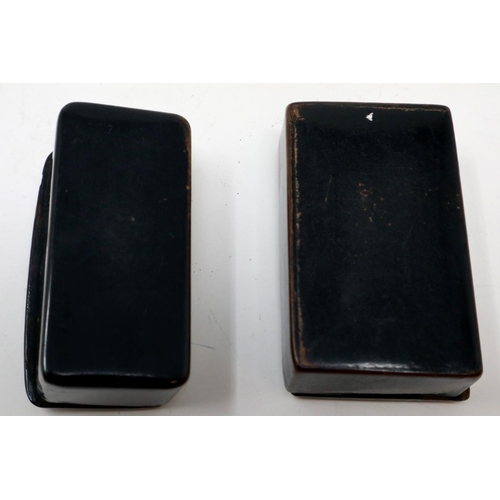 150 - Two inlaid wooden snuff boxes, largest 70 x 40 x 20 mm H. P&P Group 1 (£14+VAT for the first lot and... 