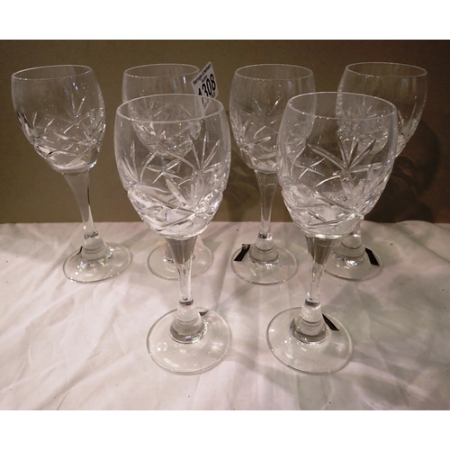 1308 - Six Edinburgh Crystal sherry glasses. Not available for in-house P&P