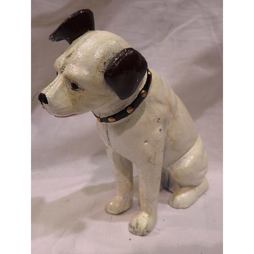 1395 - Cast iron Nipper the HMV dog moneybox, H: 15 cm. P&P Group 1 (£14+VAT for the first lot and £1+VAT f... 