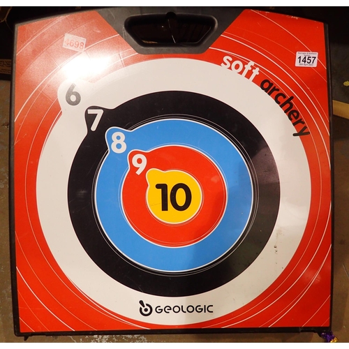 1457 - Soft Archery target bow and arrow. Not available for in-house P&P