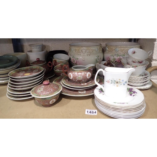 1484 - Mixed ceramics including Oriental. Not available for in-house P&P