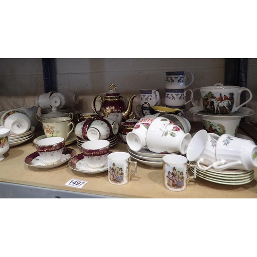 1497 - Large quantity of mixed teaware sets. Not available for in-house P&P