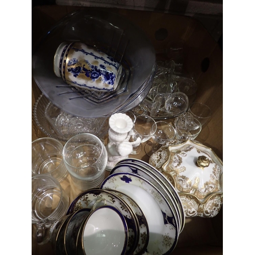 1502 - Decorative ceramics and glass including Noritake, frosted blue bowl etc. Not available for in-house ... 