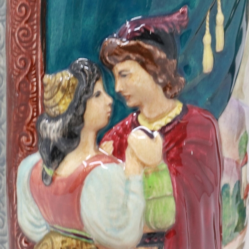 157 - Beswick Romeo and Juliet Farewell ceramic pitcher, relief decorated with black Beswick stamp to base... 