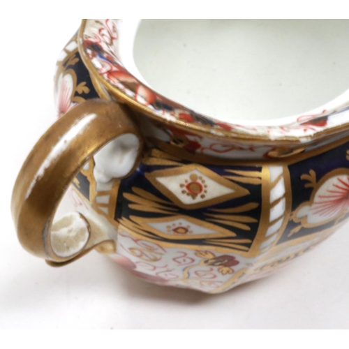 164 - Royal Crown Derby twin handled covered pot, H: 13 cm, with damages. P&P Group 1 (£14+VAT for the fir... 