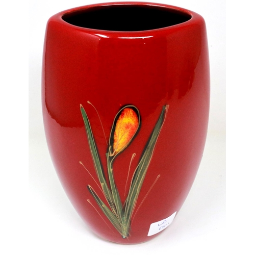 181 - Anita Harris daffodil vase, signed in gold, H: 19 cm, no cracks or chips. P&P Group 1 (£14+VAT for t... 