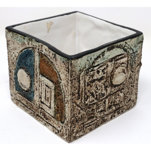 182 - Troika Cornwall Pottery cube pot, H: 80 mm, no cracks or chips. P&P Group 1 (£14+VAT for the first l... 