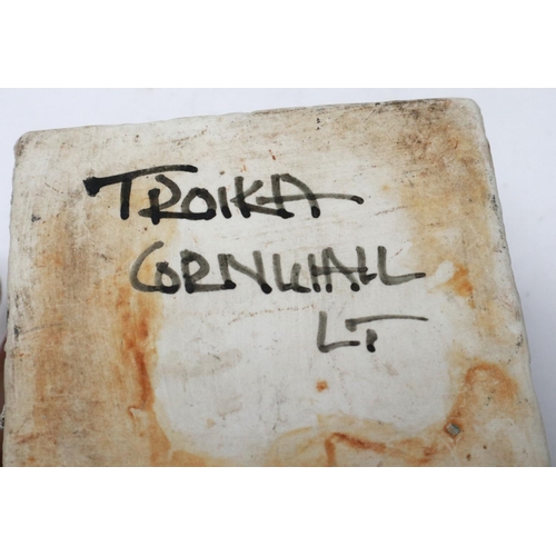 182 - Troika Cornwall Pottery cube pot, H: 80 mm, no cracks or chips. P&P Group 1 (£14+VAT for the first l... 