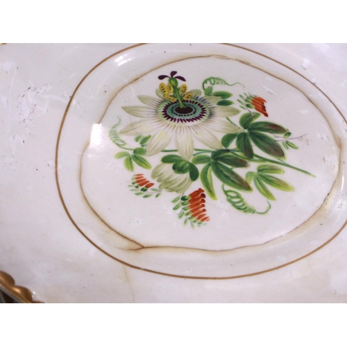 184 - A 19th century dinner service of sixteen pieces, painted and gilt, some with damages. P&P Group 3 (£... 