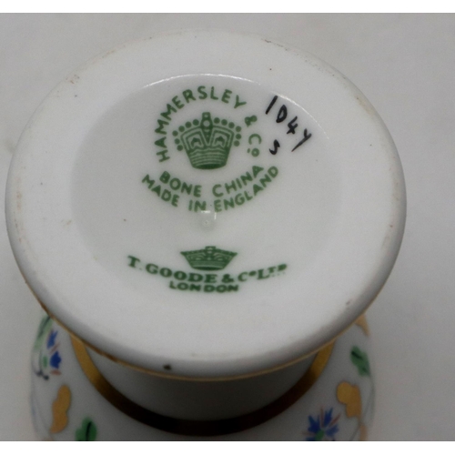 193 - Hammersley teaware for T. Goode & Co Limited of ten pieces, damage to teapot spout. P&P Group 3 (£25... 