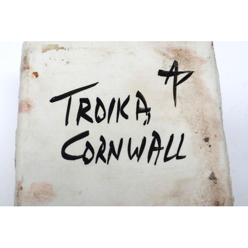 196 - Troika Cornwall Pottery cube pot, H: 80 mm, no cracks or chips. P&P Group 1 (£14+VAT for the first l... 