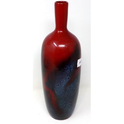 201 - Royal Doulton Flambe veined vase, pattern 1617, H: 36 cm, no cracks or chips. P&P Group 2 (£18+VAT f... 