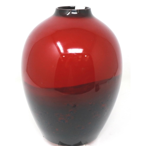 203 - Royal Doulton Flambé vase, H: 23 cm, chip to rim. P&P Group 1 (£14+VAT for the first lot and £1+VAT ... 