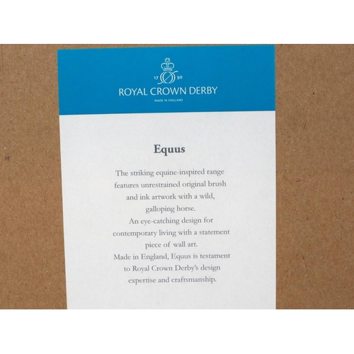 218 - Framed Royal Crown Derby plaque, Equus, 38 x 29 cm. P&P Group 3 (£25+VAT for the first lot and £5+VA... 