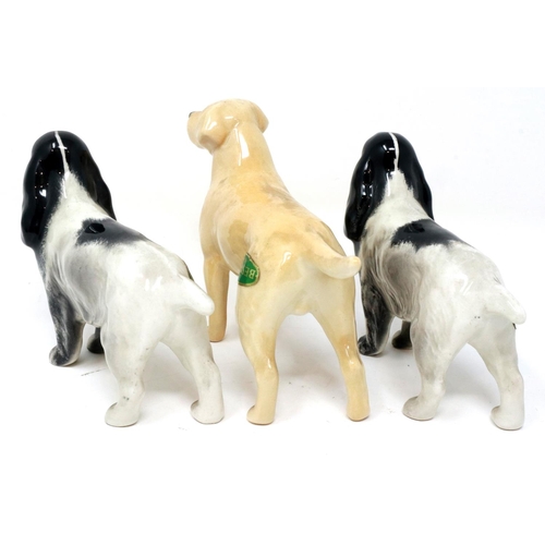 222 - Three Beswick dogs, largest H: 80 mm, no cracks or chips. P&P Group 2 (£18+VAT for the first lot and... 