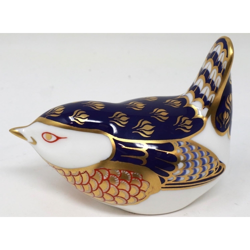 236 - Royal Crown Derby wren paperweight, H: 70 mm, lacking stopper, no cracks or chips. P&P Group 1 (£14+... 