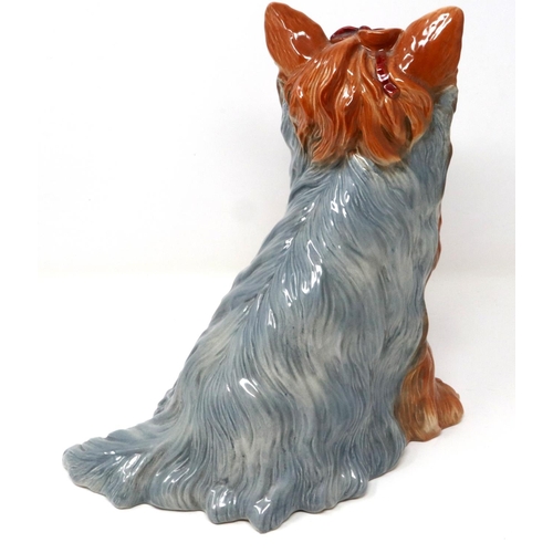 255 - Beswick fireside Yorkshire terrier, H: 30 cm, no chips, cracks or visible damage. P&P Group 2 (£18+V... 