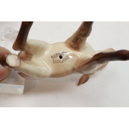 261 - Beswick stag, deer and fawn, largest H: 15 cm, no cracks or chips (3). P&P Group 2 (£18+VAT for the ... 