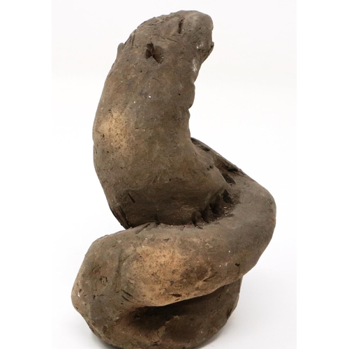 301 - A Han Dynasty zoomorphic figure of a snake, H: 10 cm. P&P Group 1 (£14+VAT for the first lot and £1+... 