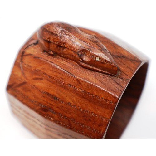 328 - Robert Mouseman Thompson oak napkin ring, D: 50 mm. P&P Group 1 (£14+VAT for the first lot and £1+VA... 