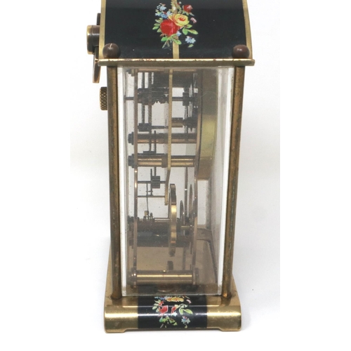 337 - German 8 day Schatz mantle clock, H: 15 cm, not working. P&P Group 2 (£18+VAT for the first lot and ... 