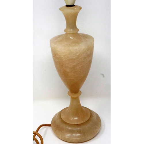 346 - Alabaster table lamp base, H: 40 cm. P&P Group 2 (£18+VAT for the first lot and £3+VAT for subsequen... 