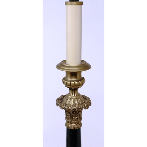 347 - Marble and brass bound table lamp, H: 56 cm. P&P Group 2 (£18+VAT for the first lot and £3+VAT for s... 