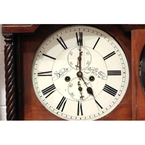 338 - Early 19th century Castle Cary longcase clock, signed Duval, with two subsidiary dials and hourly ch... 