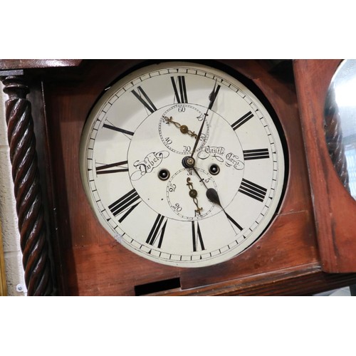 338 - Early 19th century Castle Cary longcase clock, signed Duval, with two subsidiary dials and hourly ch... 