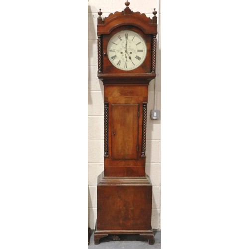 338 - Early 19th century Castle Cary longcase clock, signed Duval, with two subsidiary dials and hourly ch... 