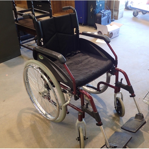 1998R - Days self propelling wheelchair with padded seat and footrest. Not available for in-house P&P