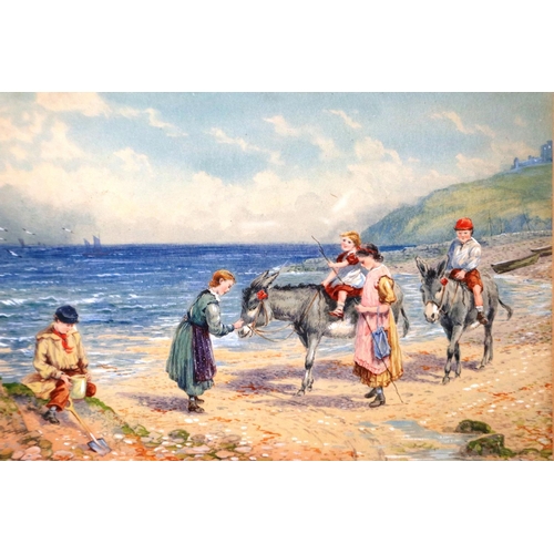 357 - William Foster (1853-1924): watercolour, Edwardian Holiday 1903, attributed by label verso, 24 x 17 ... 