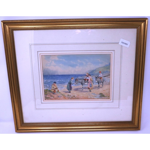 357 - William Foster (1853-1924): watercolour, Edwardian Holiday 1903, attributed by label verso, 24 x 17 ... 