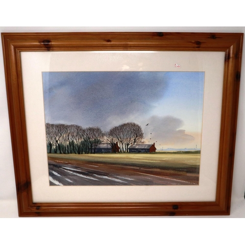 358 - Geoff Rice (contemporary): watercolour, Shelves Near Altcar, 39 x 29 cm. Not available for in-house ... 