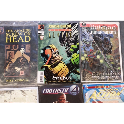 408 - Six DC and other comics including Judge Dredd vs Aliens and Batman. P&P Group 1 (£14+VAT for the fir... 