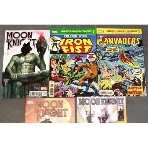 409 - Five Marvel comics, Moon Knight and Iron Fist. P&P Group 1 (£14+VAT for the first lot and £1+VAT for... 