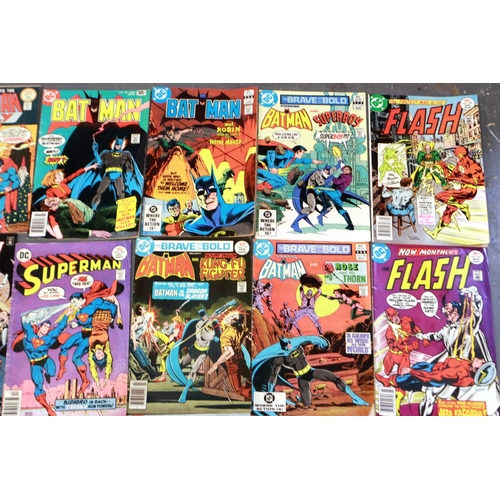 412 - DC comics: mixed titles including Justice League of America, The Flash, Bat Man, Superman and others... 